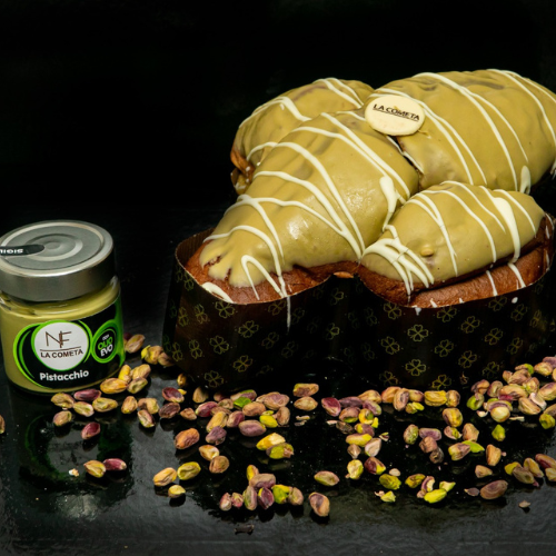 Colomba artigianale “Pistacchio” 1kg con vasetto 200g
