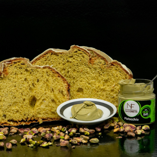Colomba artigianale “Pistacchio” 1kg con vasetto 200g